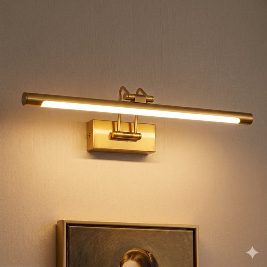 Elsewedy 20W Brushed Gold LED Vanity Light - 180° Rotatable & Dimmable Bathroom Mirror Bar (2006-L)