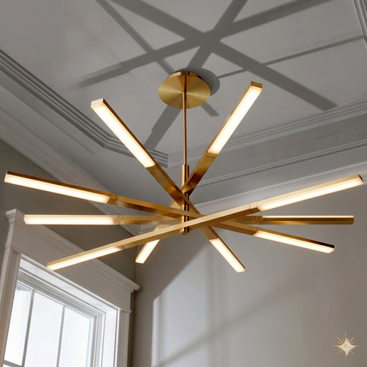 Elsewedy 85cm Gold Sputnik Chandelier - 8-Light Modern Nordic Aluminum Pendant (24020-GD)