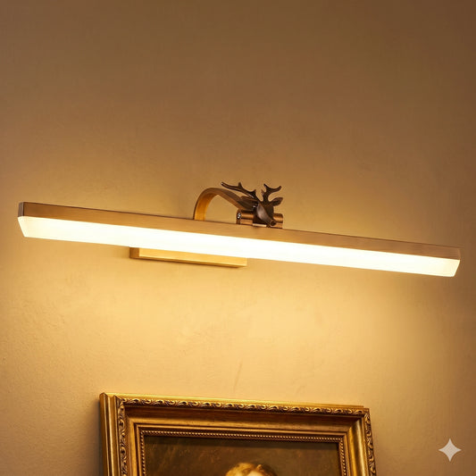 Elsewedy 20W Brushed Gold LED Vanity Light - 180° Rotatable Dimmable Bathroom Mirror Light (5003/L)