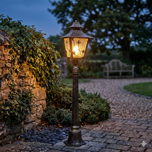 Elsewedy 1.14m European Retro Garden Bollard - IP44 Waterproof Aluminum E27 Outdoor Post Light (W23 x H114 cm)