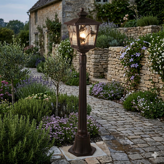 Elsewedy 0.75m Aluminum Garden Bollard Light - IP44 Waterproof Traditional E27 Landscape Pathway Post Lamp
