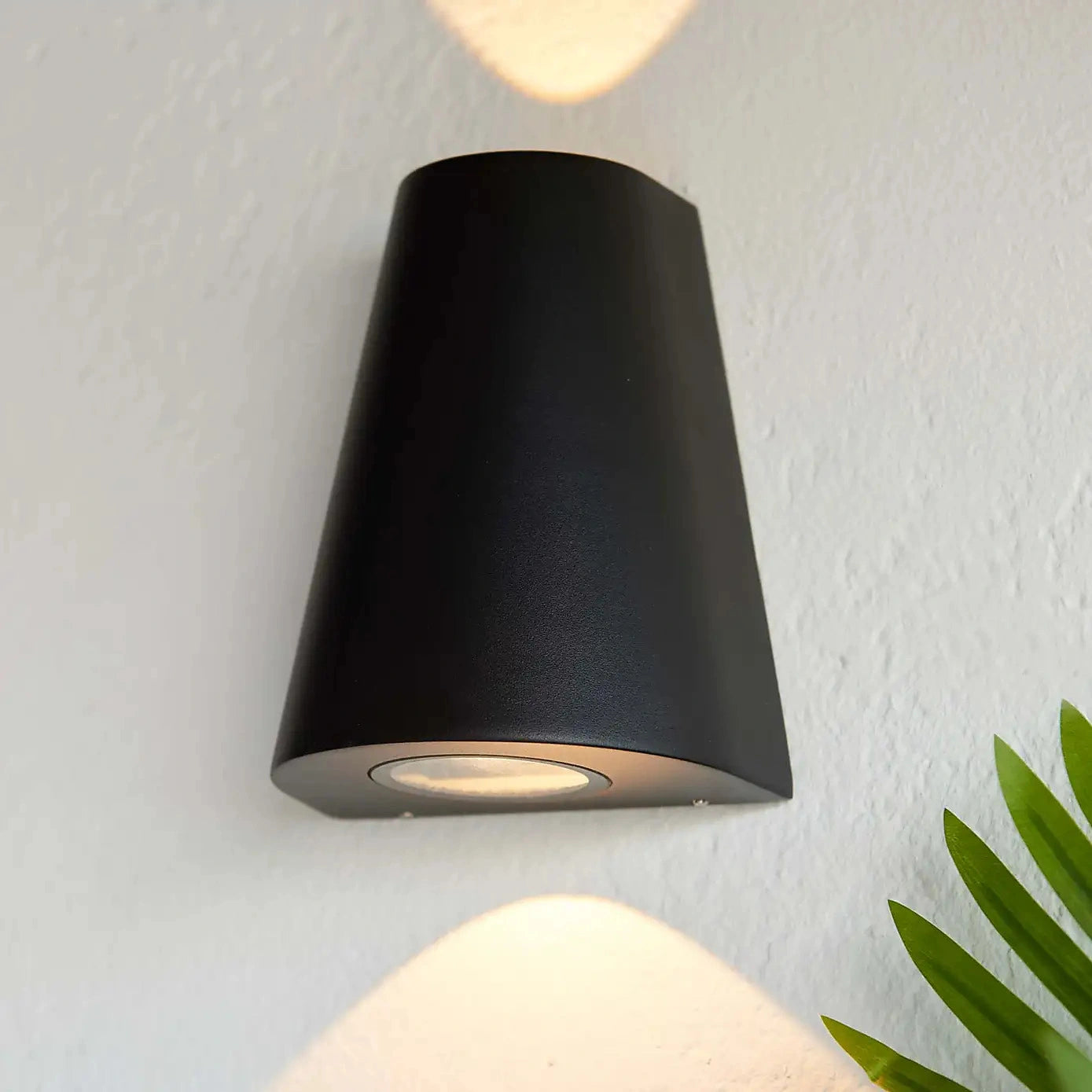 Elsewedy Black Up Down Outdoor Wall Light - Mains Powered IP65 Waterproof Aluminum Sconce (B2277)