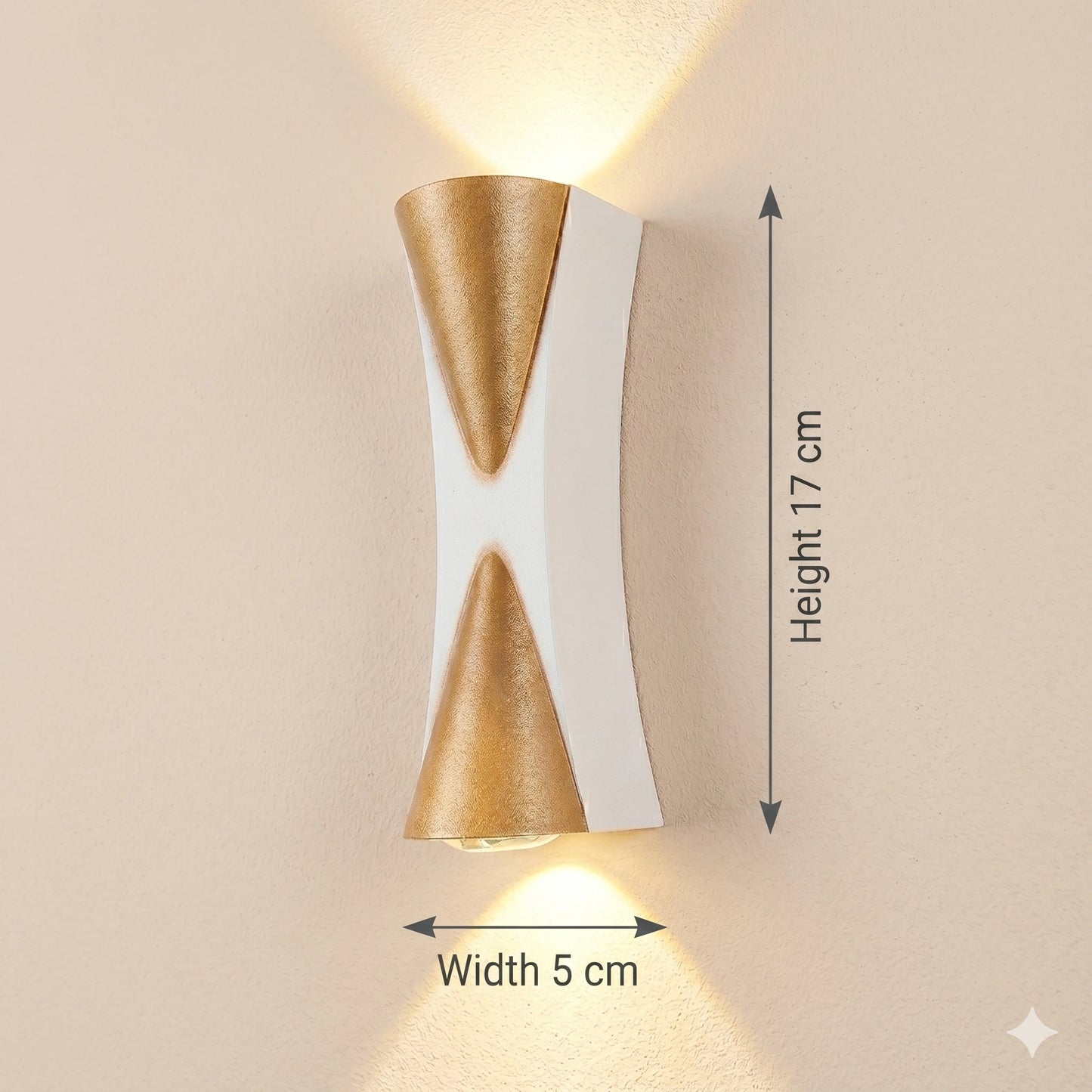Elsewedy White & Gold Up Down LED Wall Light - IP65 Waterproof 6W Outdoor Porch Sconce (K-23108)