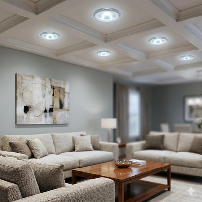 Led Glass Down light Recessed 5Watt 6000k White, Room, Kitchen, Bars, Bedrooms, Shops Elsewedy 0114