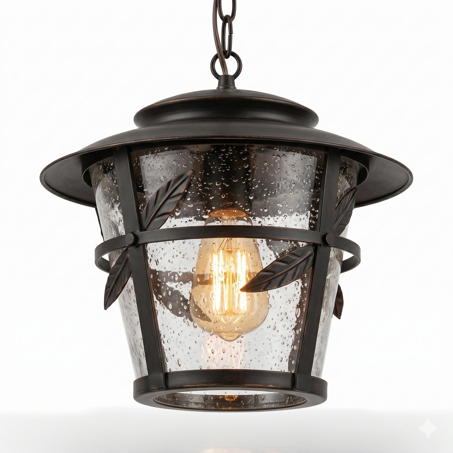 Elsewedy Outdoor Hanging Lantern - Rustic Bronze Waterproof E27 Pendant Light (1050-1H)