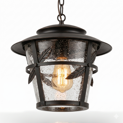 Elsewedy Outdoor Hanging Lantern - Rustic Bronze Waterproof E27 Pendant Light (1050-1H)