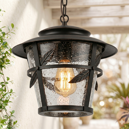 Elsewedy Outdoor Hanging Lantern - Rustic Bronze Waterproof E27 Pendant Light (1050-1H)