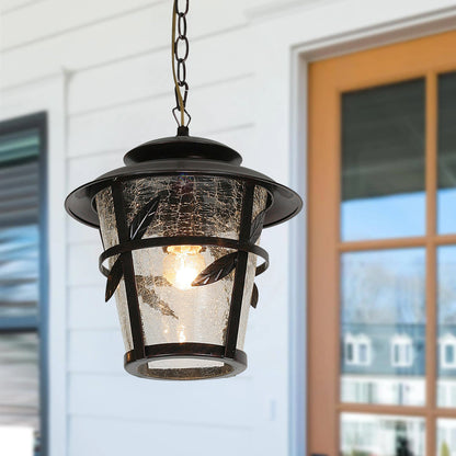 Elsewedy Outdoor Hanging Lantern - Rustic Bronze Waterproof E27 Pendant Light (1050-1H)