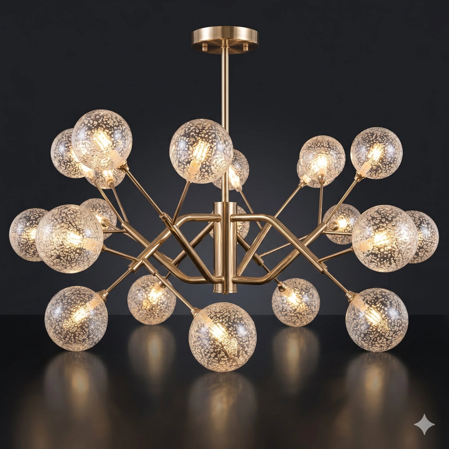 Elsewedy 18-Light Gold Branch Chandelier - Modern G4 LED Semi Flush Mount (1219/18)