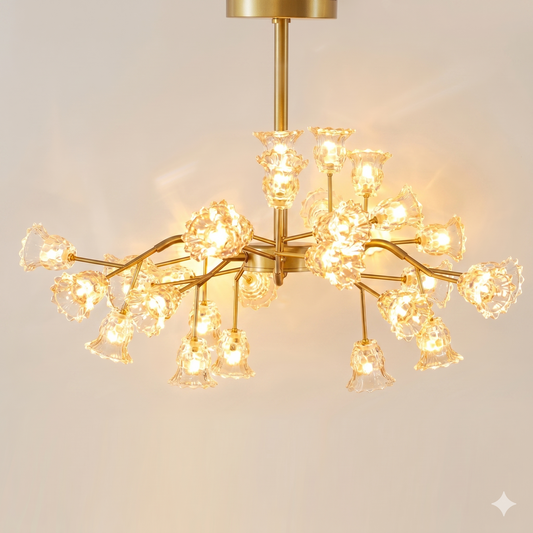 Elsewedy 30-Light G4 LED Ceiling Light - Large Gold Semi Flush Mount (1253/30)