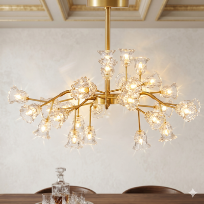 Elsewedy 30-Light G4 LED Ceiling Light - Large Gold Semi Flush Mount (1253/30)