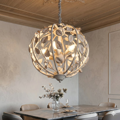 Elsewedy 6-Light Industrial Globe Pendant - Vintage Sphere Metal Chandelier for Kitchen & Dining (130506)