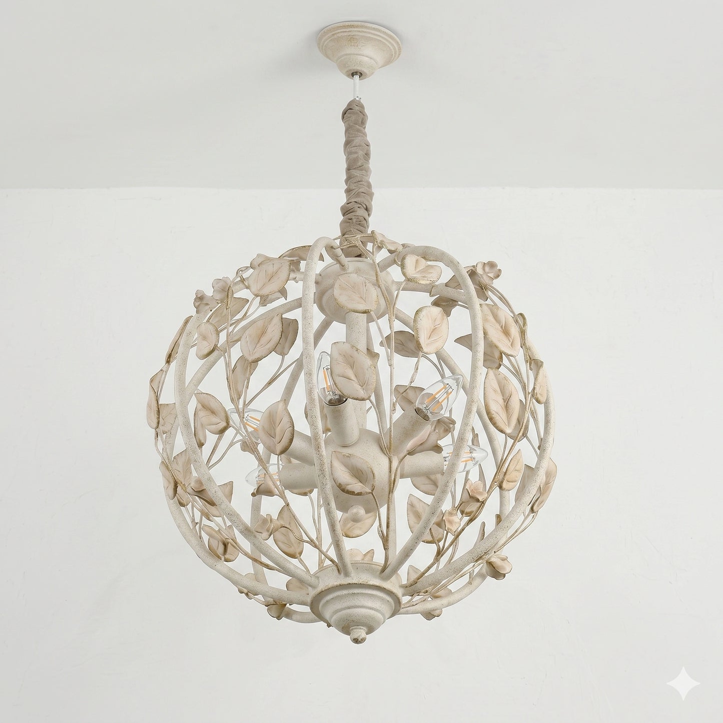 Elsewedy 6-Light Industrial Globe Pendant - Vintage Sphere Metal Chandelier for Kitchen & Dining (130506)