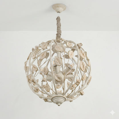 Elsewedy 6-Light Industrial Globe Pendant - Vintage Sphere Metal Chandelier for Kitchen & Dining (130506)