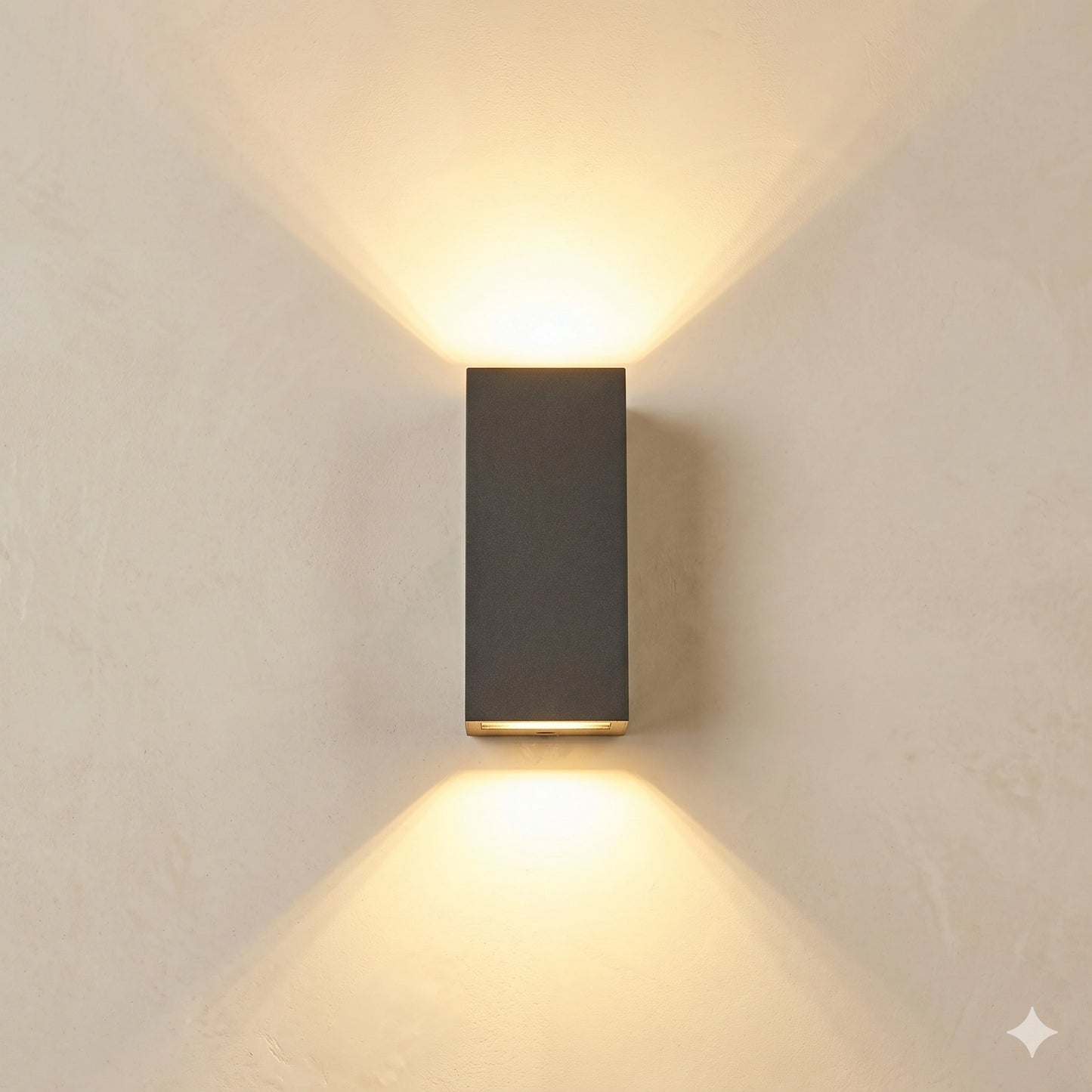 Egylux Anthracite Modern Up Down Outdoor Wall Light - IP54 Waterproof GU10 Rectangle Sconce (1862B1-EGX)