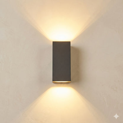 Egylux Anthracite Modern Up Down Outdoor Wall Light - IP54 Waterproof GU10 Rectangle Sconce (1862B1-EGX)