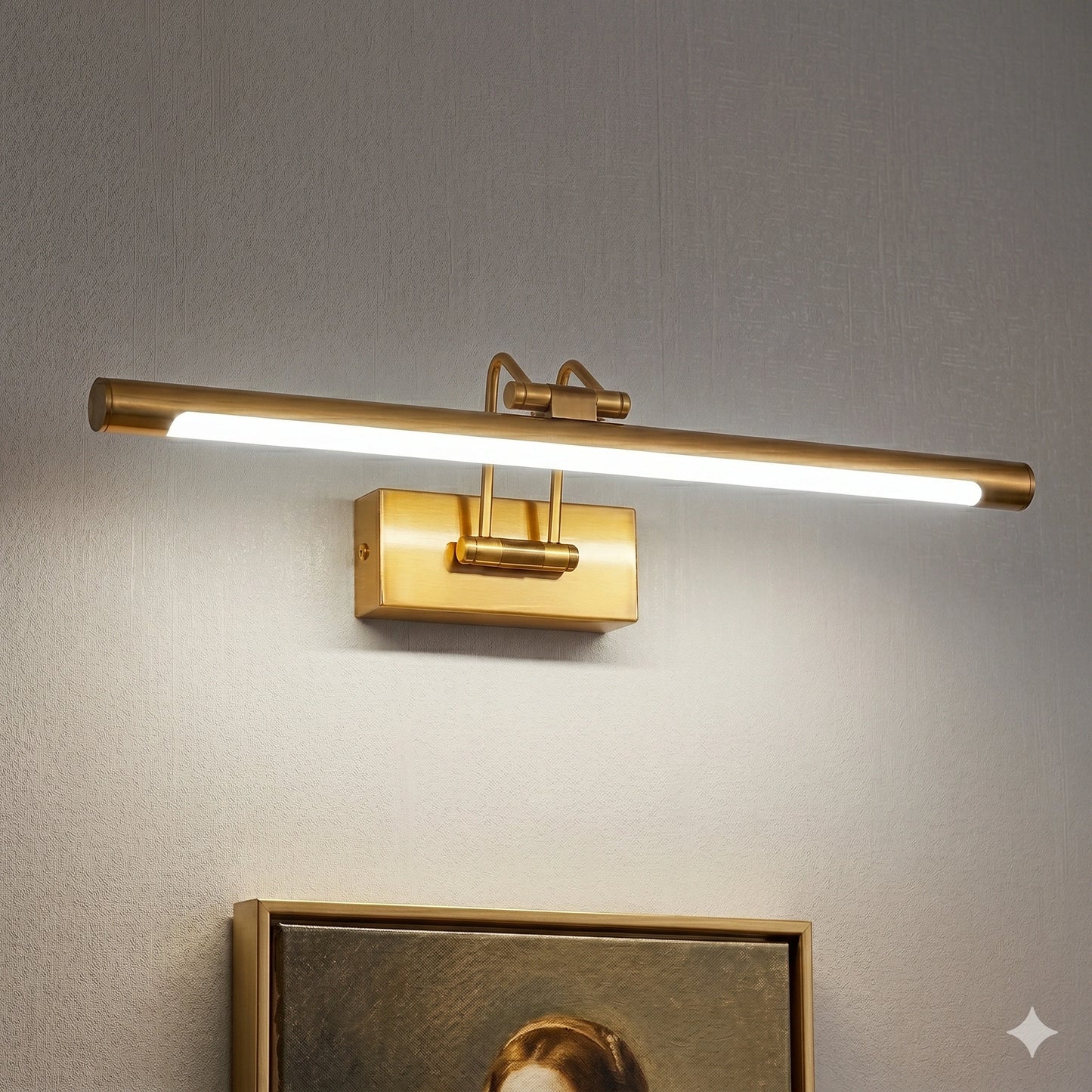 Elsewedy 20W Brushed Gold LED Vanity Light - 180° Rotatable & Dimmable Bathroom Mirror Bar (2006-L)