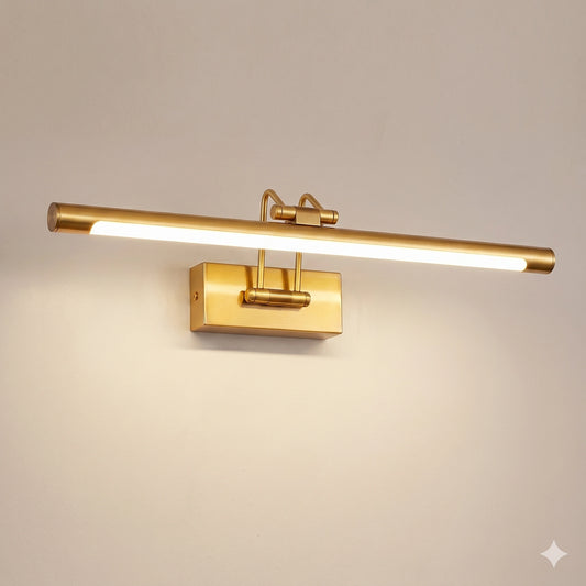 Elsewedy 20W Brushed Gold LED Vanity Light - 180° Rotatable & Dimmable Bathroom Mirror Bar (2006-L)