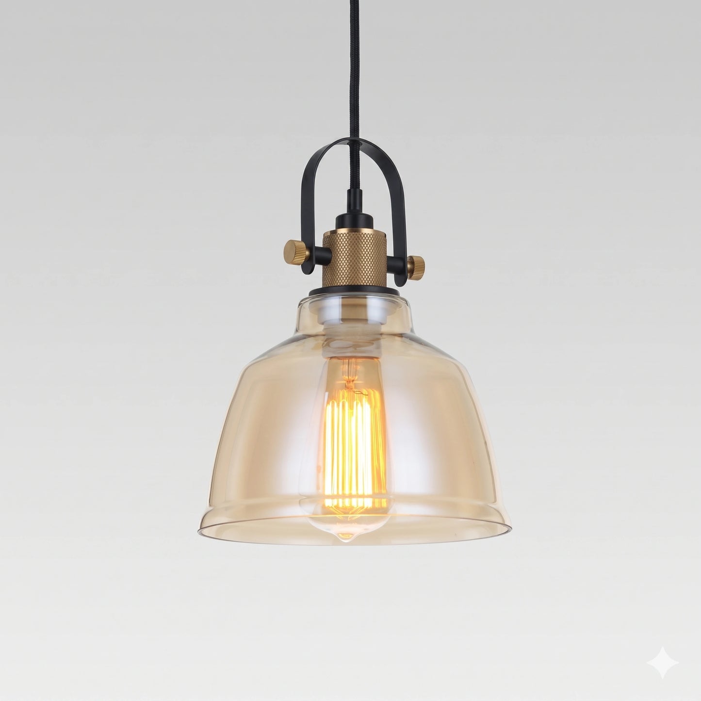 Elsewedy Nordic Amber Glass LED Pendant - Modern 3000K Adjustable Hanging Light (2109/1)