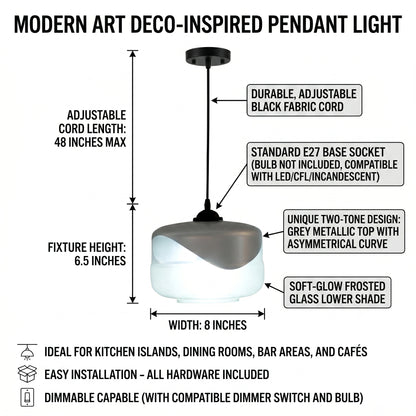 Elsewedy Modern Clear Glass Pendant Light - Industrial Farmhouse Hanging Lamp for Kitchen Island (2111/1)