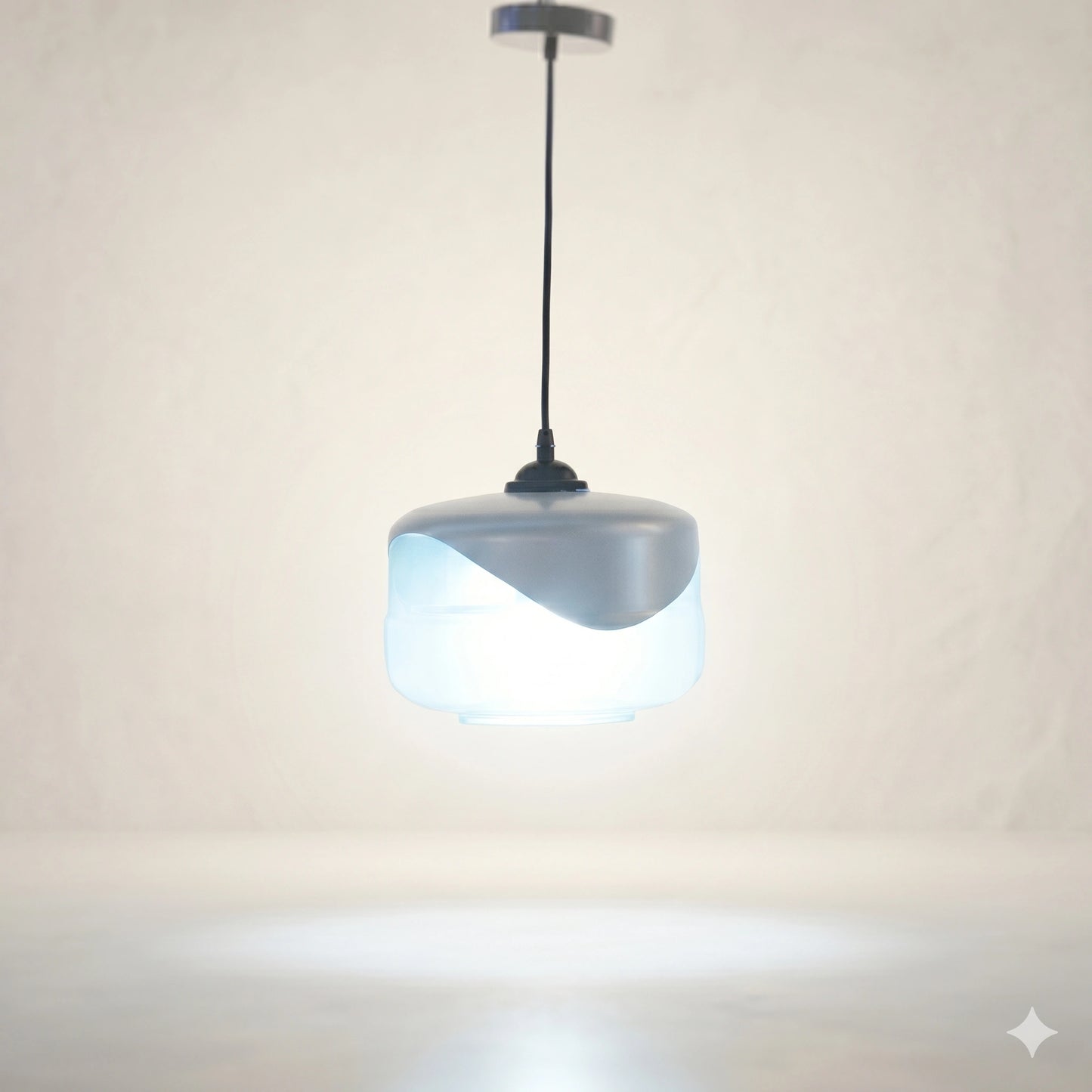 Elsewedy Modern Clear Glass Pendant Light - Industrial Farmhouse Hanging Lamp for Kitchen Island (2111/1)