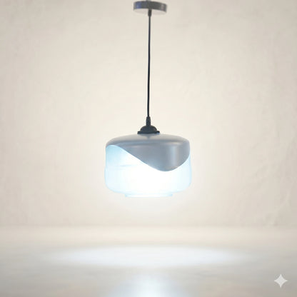 Elsewedy Modern Clear Glass Pendant Light - Industrial Farmhouse Hanging Lamp for Kitchen Island (2111/1)