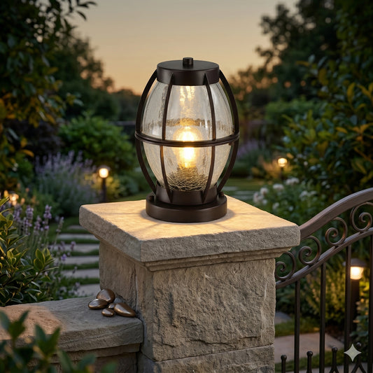Elsewedy Retro Waterproof Gate Pillar Light - IP44 E27 Outdoor Fence Post Lamp for Villa & Community Gardens