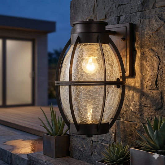 Elsewedy Vintage Barn Wall Sconce - IP44 Waterproof External Light with Impact-Resistant Tempered Glass (2229-1W)