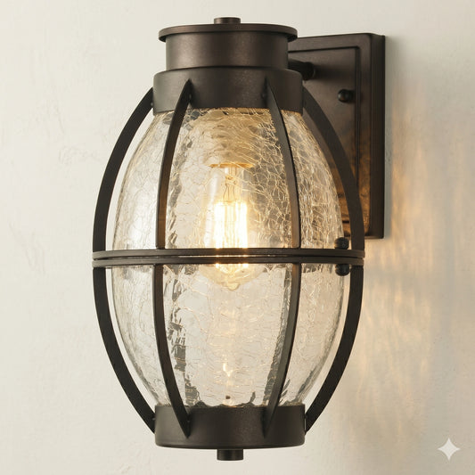 Elsewedy Vintage Barn Wall Sconce - IP44 Waterproof External Light with Impact-Resistant Tempered Glass (2229-1W)