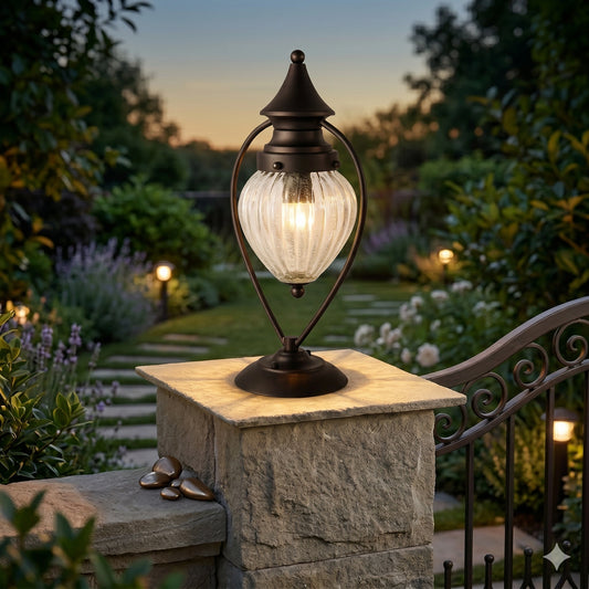 Elsewedy Shahi Outdoor Gate Light - IP44 Waterproof & Rust-Resistant Pillar Post Lamp for Farmhouse & Garden (E27)