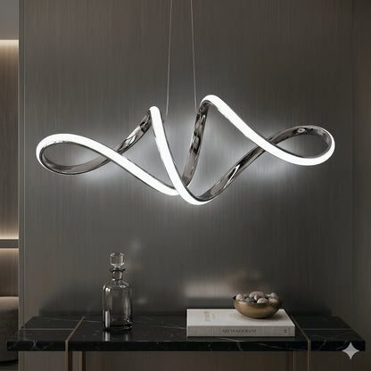Elsewedy 30W LED Chrome Kitchen Island Pendant - Modern Adjustable Hanging Light (23116-D01A)