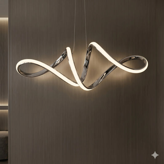 Elsewedy 30W LED Chrome Kitchen Island Pendant - Modern Adjustable Hanging Light (23116-D01A)