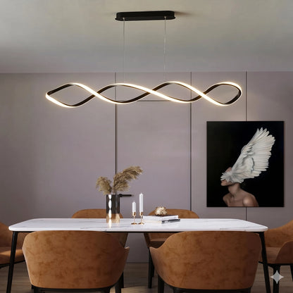 Elsewedy Chrome Modern LED Pendant Light - Adjustable Linear Hanging Fixture (23119-D01A)