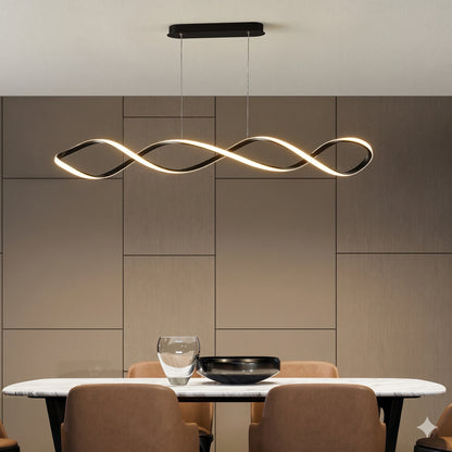 Elsewedy Chrome Modern LED Pendant Light - Adjustable Linear Hanging Fixture (23119-D01A)