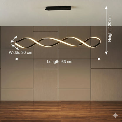 Elsewedy Chrome Modern LED Pendant Light - Adjustable Linear Hanging Fixture (23119-D01A)