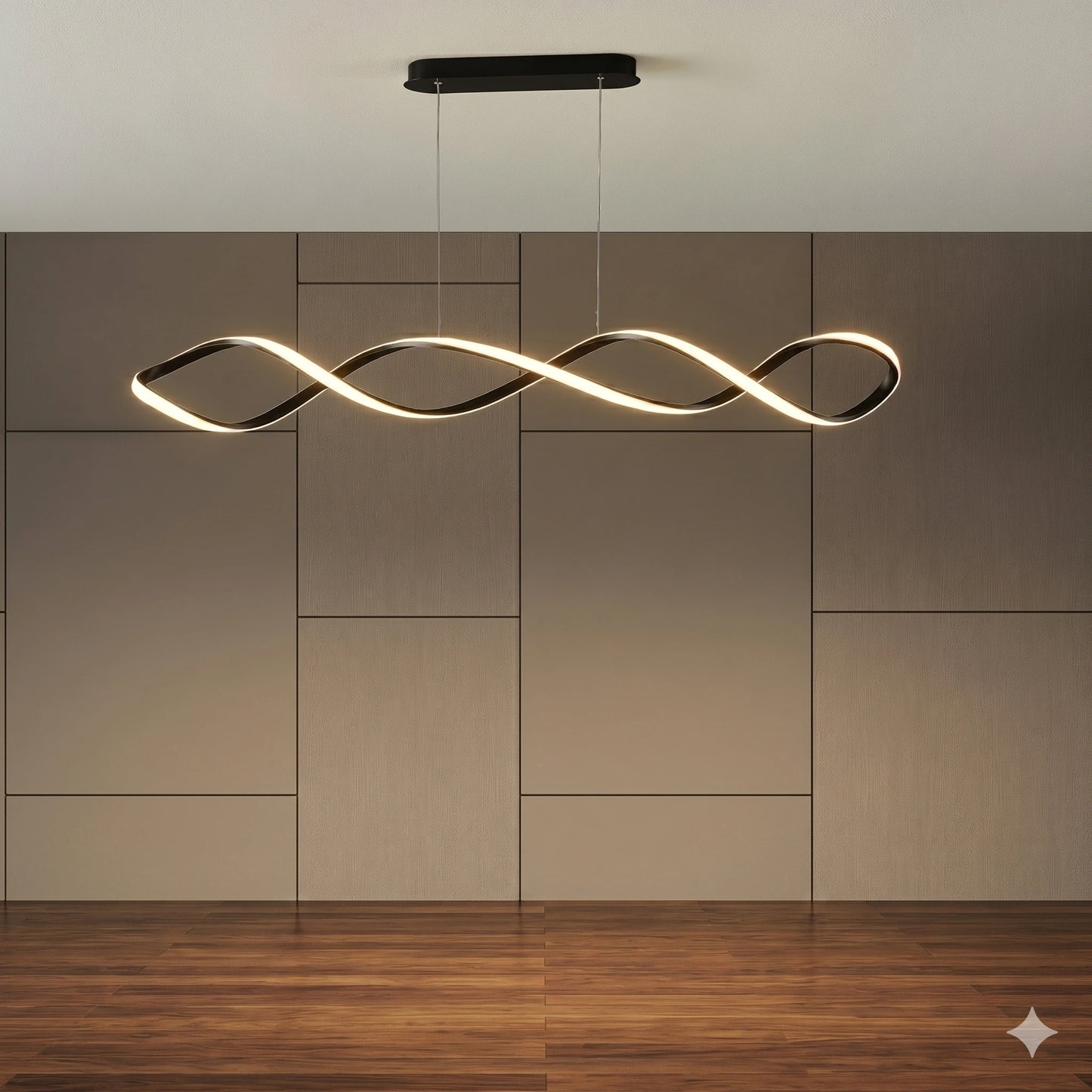 Elsewedy Chrome Modern LED Pendant Light - Adjustable Linear Hanging Fixture (23119-D01A)
