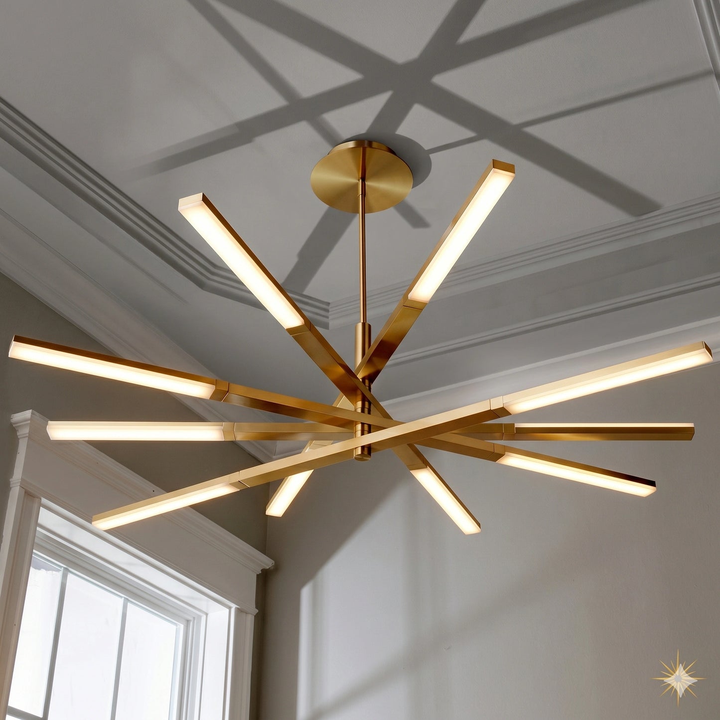Elsewedy 85cm Gold Sputnik Chandelier - 8-Light Modern Nordic Aluminum Pendant (24020-GD)