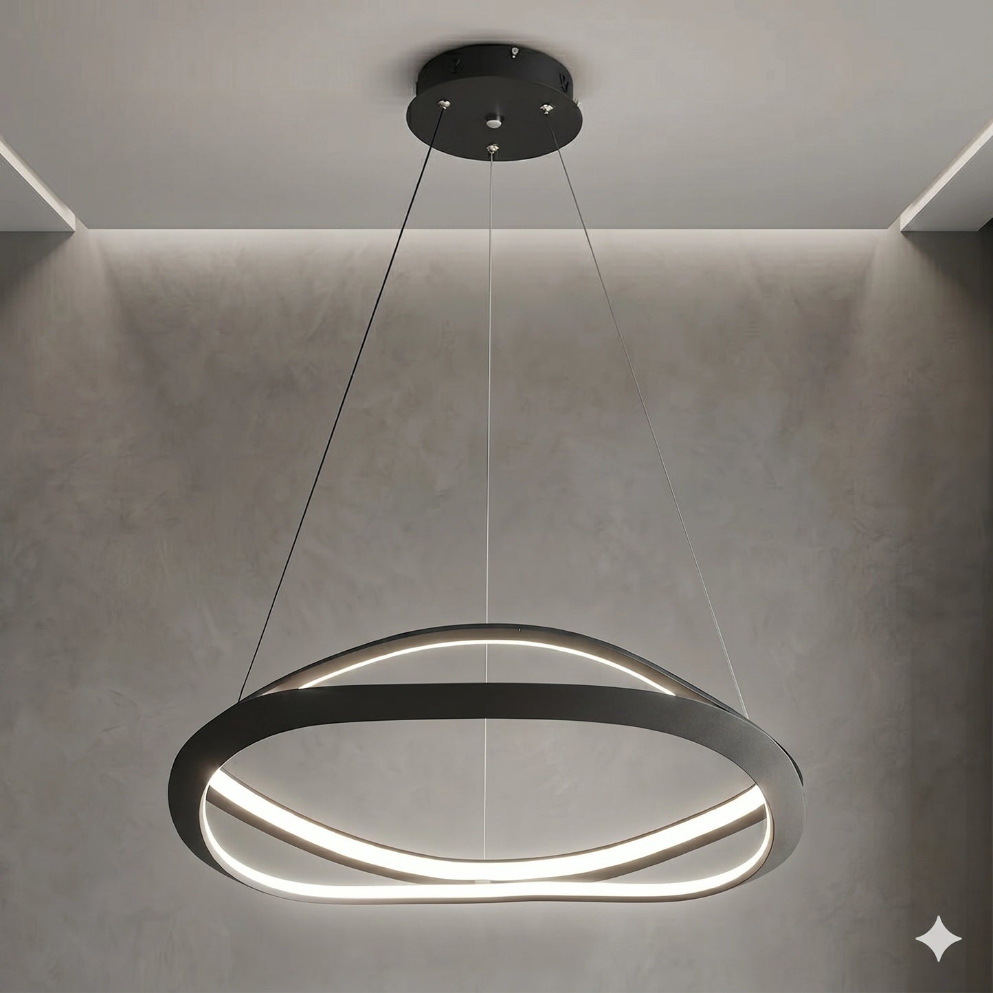 Elsewedy 80cm Modern Linear LED Pendant Light - Black Adjustable Dining Table Chandelier (24022-800)