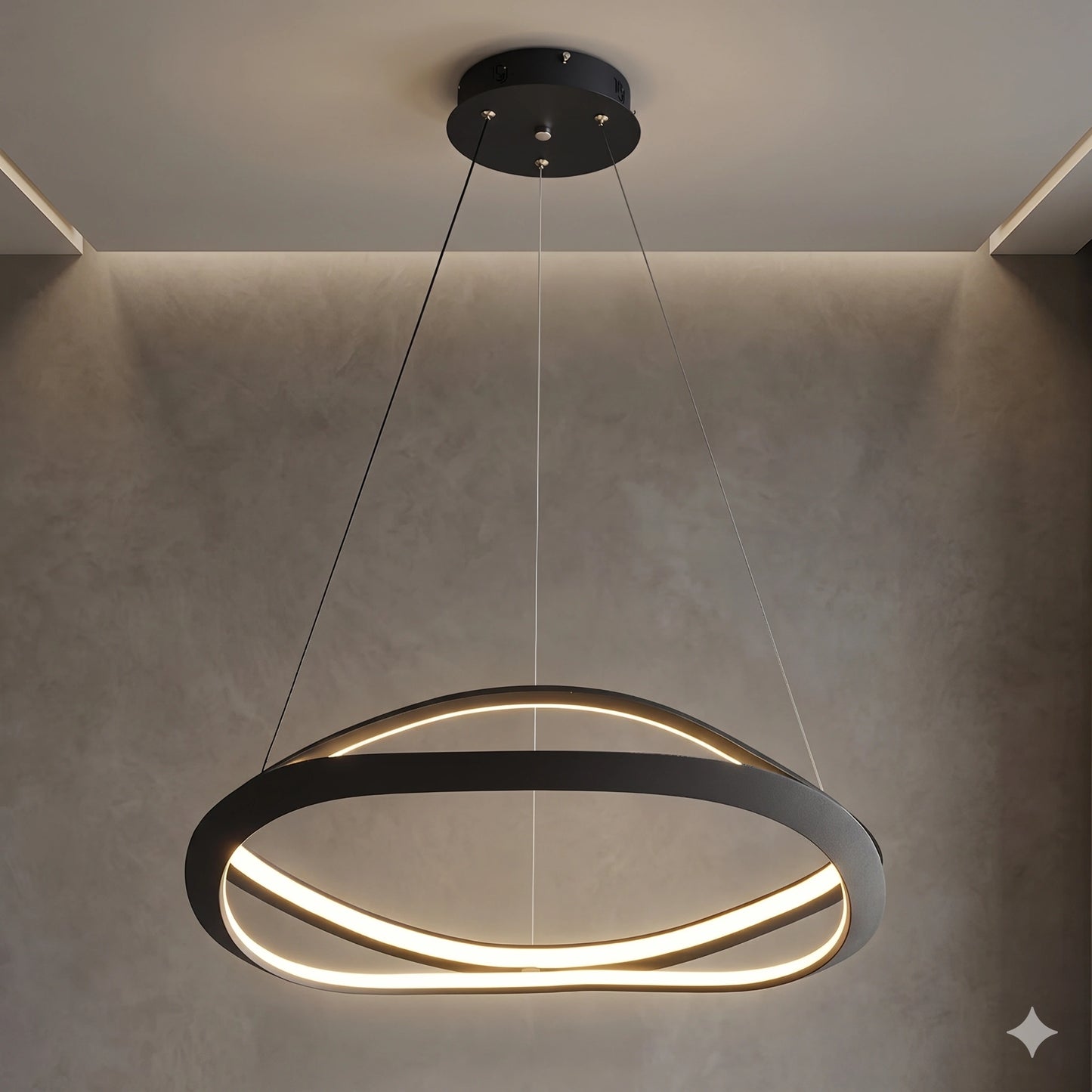 Elsewedy 80cm Modern Linear LED Pendant Light - Black Adjustable Dining Table Chandelier (24022-800)