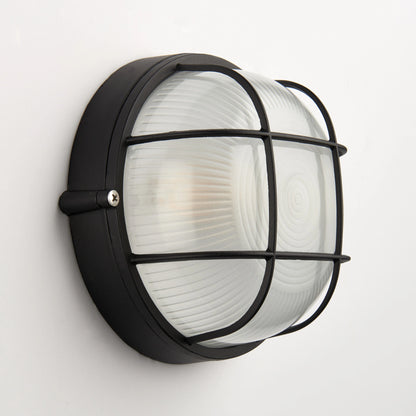 Egylux Round Aluminum Nautical Bulkhead Light - IP54 Waterproof E27 Retro Industrial Wall Sconce (3011SB-EGX)