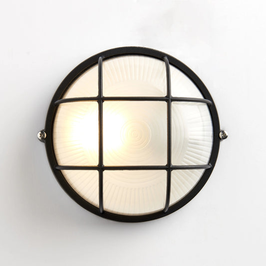 Egylux Round Aluminum Nautical Bulkhead Light - IP54 Waterproof E27 Retro Industrial Wall Sconce (3011SB-EGX)