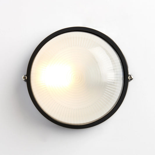 Egylux 19cm Round Aluminum Bulkhead Light - IP54 Waterproof White E27 Wall & Ceiling Outdoor Lamp (3012SB-EGX)