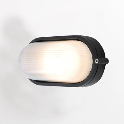 Egylux Black Nautical Grid Bulkhead Light - IP54 Waterproof E27 Wall & Ceiling Flush Mount Lamp (3022B-EGX)