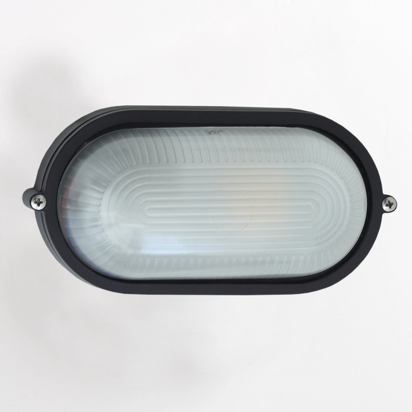 Egylux Black Nautical Grid Bulkhead Light - IP54 Waterproof E27 Wall & Ceiling Flush Mount Lamp (3022B-EGX)