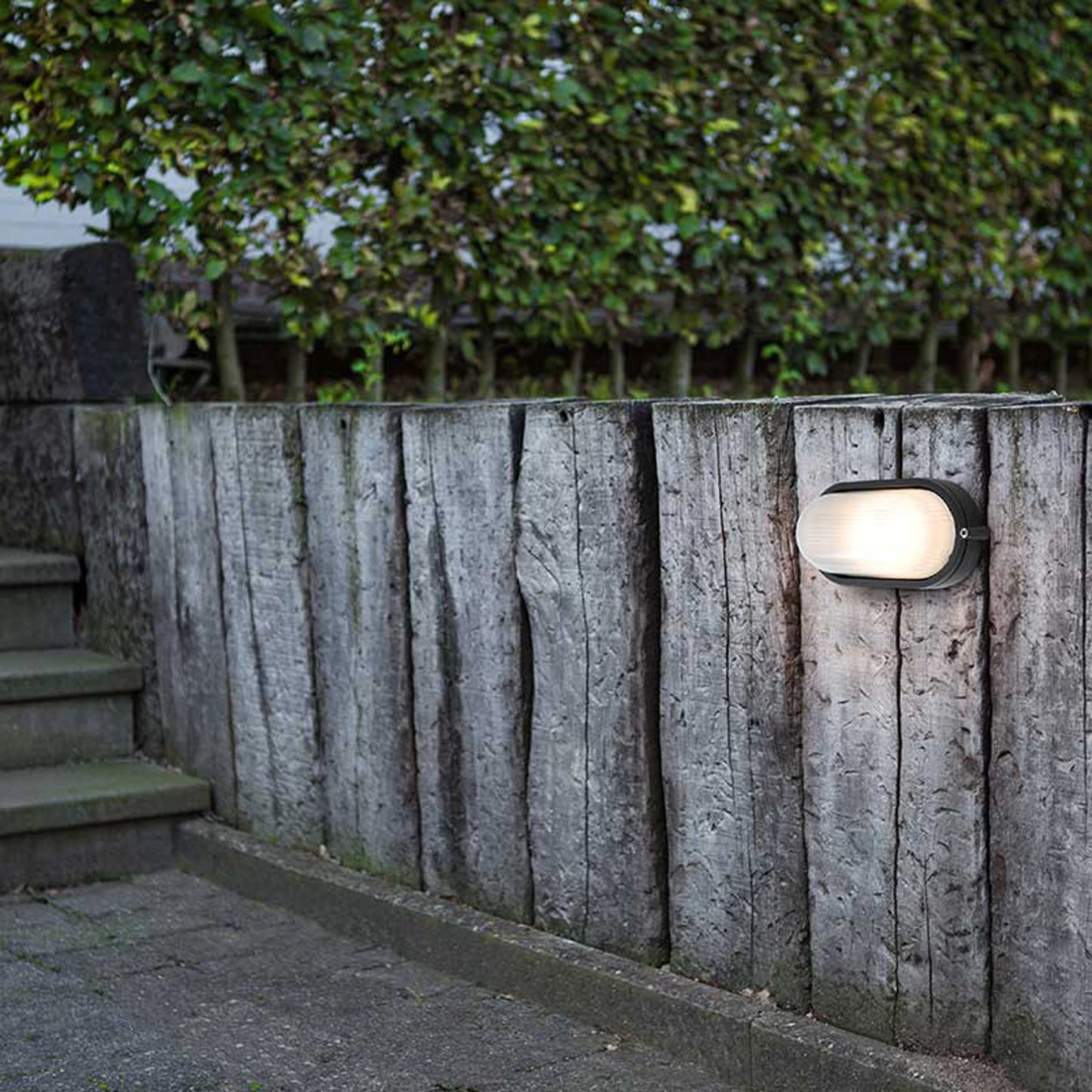 Egylux Black Nautical Grid Bulkhead Light - IP54 Waterproof E27 Wall & Ceiling Flush Mount Lamp (3022B-EGX)