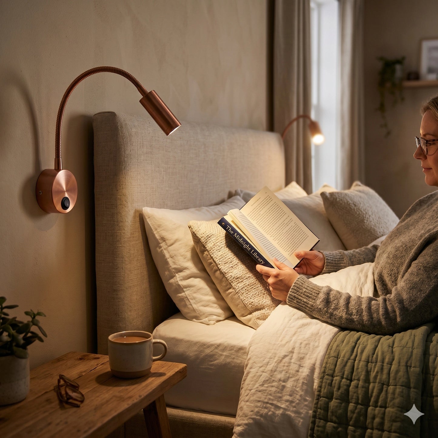 Elsewedy 3W Red Bronze LED Reading Light - 3000K Warm White Flexible Gooseneck Wall Lamp with Switch (40-01C)