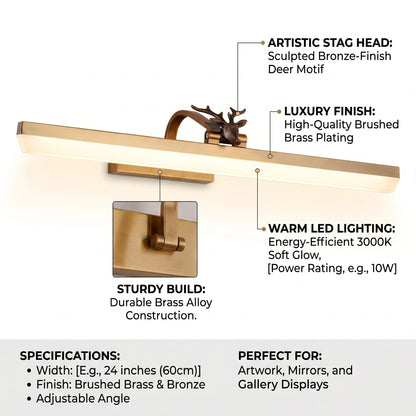 Elsewedy 20W Brushed Gold LED Vanity Light - 180° Rotatable Dimmable Bathroom Mirror Light (5003/L)