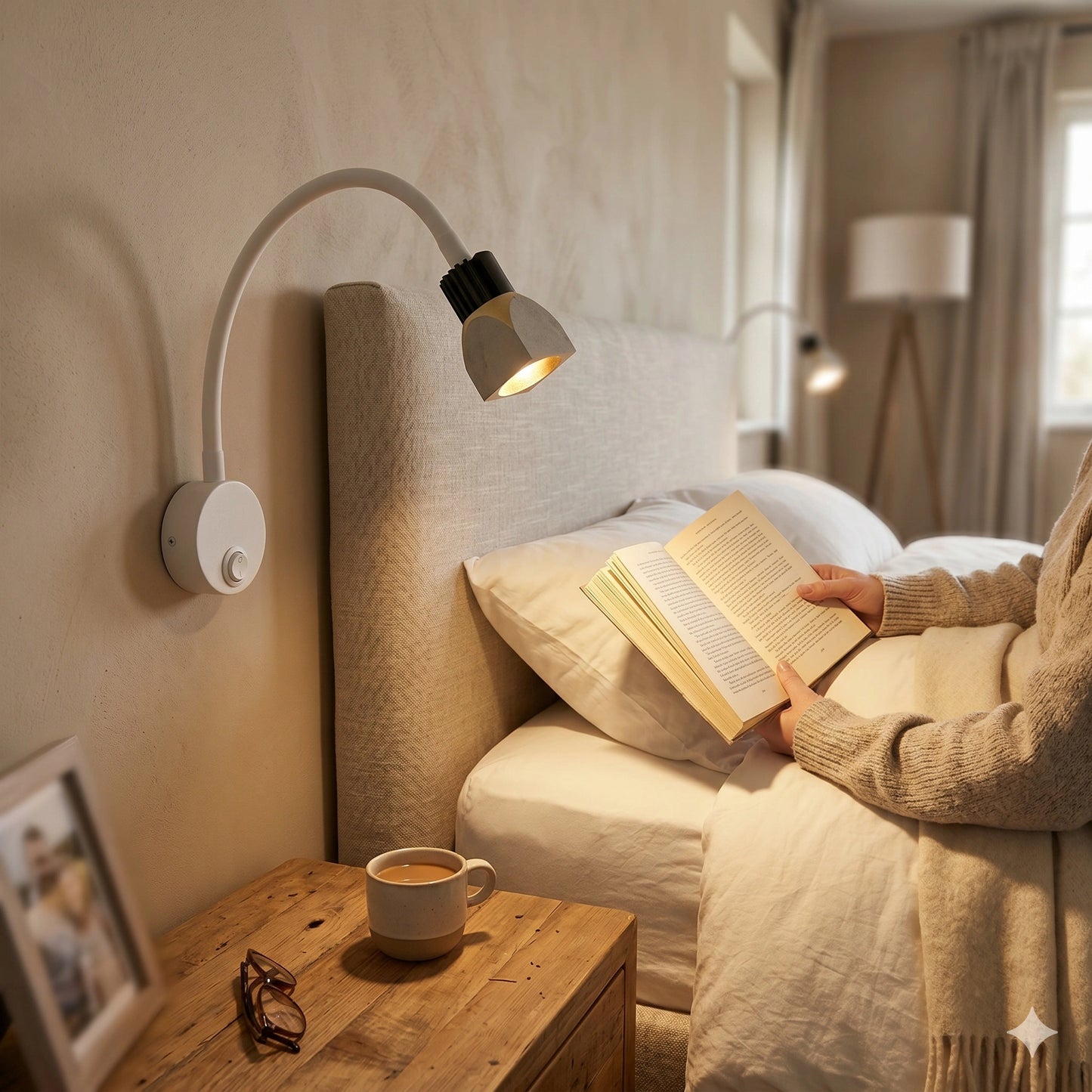 Elsewedy 3W LED Flexible Gooseneck Bedside Reading Light - 3000K Warm White Wall Mounted Study Lamp with Switch (60-01C)