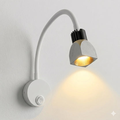 Elsewedy 3W LED Flexible Gooseneck Bedside Reading Light - 3000K Warm White Wall Mounted Study Lamp with Switch (60-01C)