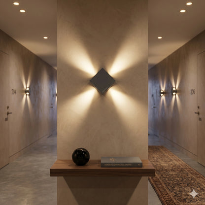 Egylux 4W LED Grey Up Down Wall Sconce - IP54 Waterproof Indoor/Outdoor Architectural Light (6020-4X1W)